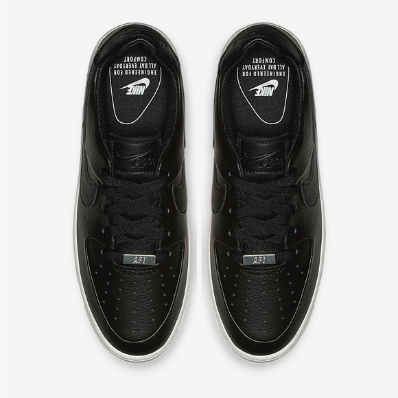 nwt nike  wmns air force 1 sage low platform sneaker in black, size 7 - Picture 6 of 11